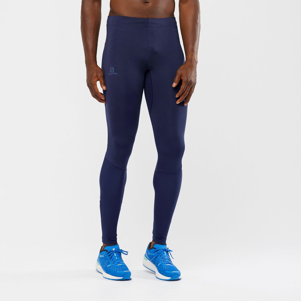 Salomon Israel AGILE LONG - Mens Tights - Navy (TAHQ-53164)